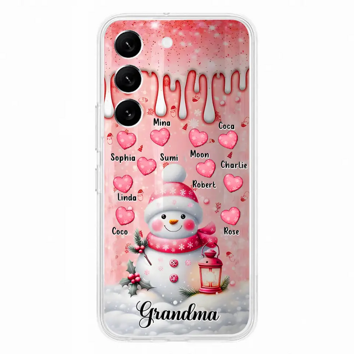 Personalized Snowman Grandma Phone Case - Christmas Gift Idea For Grandma - Up to 10 Kids - Case For iPhone/Samsung - Grandma