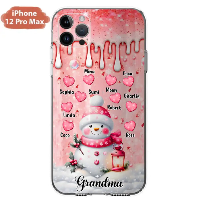 Personalized Snowman Grandma Phone Case - Christmas Gift Idea For Grandma - Up to 10 Kids - Case For iPhone/Samsung - Grandma