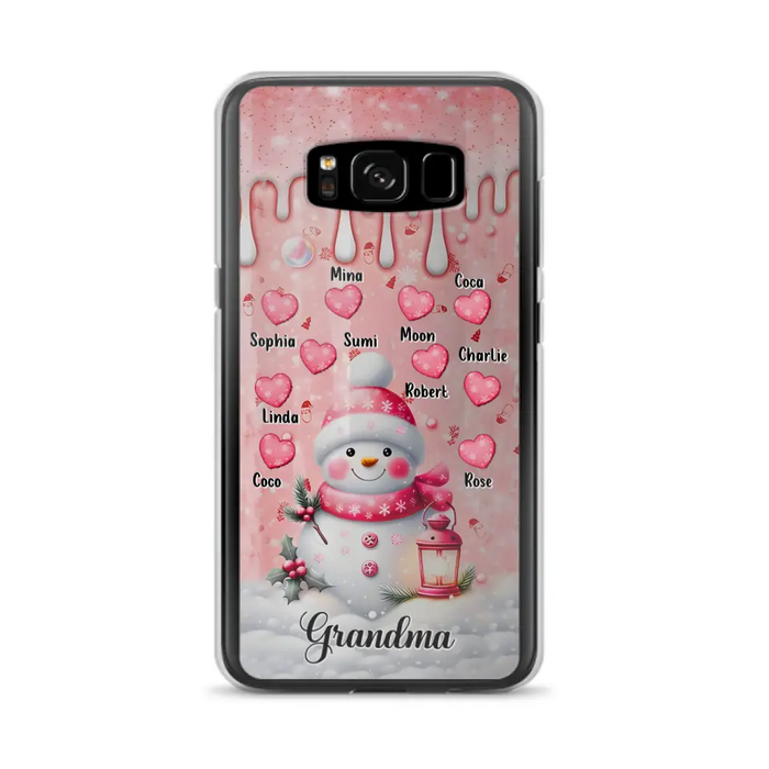 Personalized Snowman Grandma Phone Case - Christmas Gift Idea For Grandma - Up to 10 Kids - Case For iPhone/Samsung - Grandma