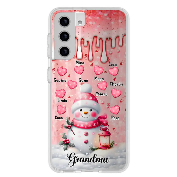 Personalized Snowman Grandma Phone Case - Christmas Gift Idea For Grandma - Up to 10 Kids - Case For iPhone/Samsung - Grandma