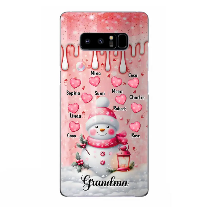 Personalized Snowman Grandma Phone Case - Christmas Gift Idea For Grandma - Up to 10 Kids - Case For iPhone/Samsung - Grandma