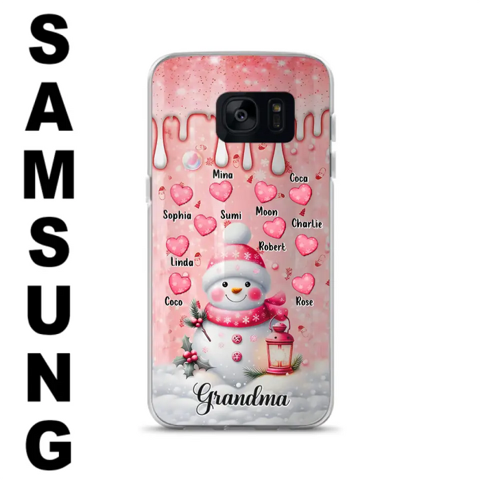 Personalized Snowman Grandma Phone Case - Christmas Gift Idea For Grandma - Up to 10 Kids - Case For iPhone/Samsung - Grandma