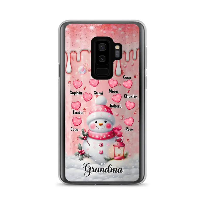 Personalized Snowman Grandma Phone Case - Christmas Gift Idea For Grandma - Up to 10 Kids - Case For iPhone/Samsung - Grandma