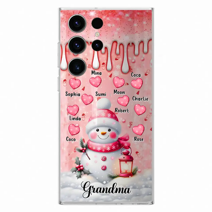 Personalized Snowman Grandma Phone Case - Christmas Gift Idea For Grandma - Up to 10 Kids - Case For iPhone/Samsung - Grandma