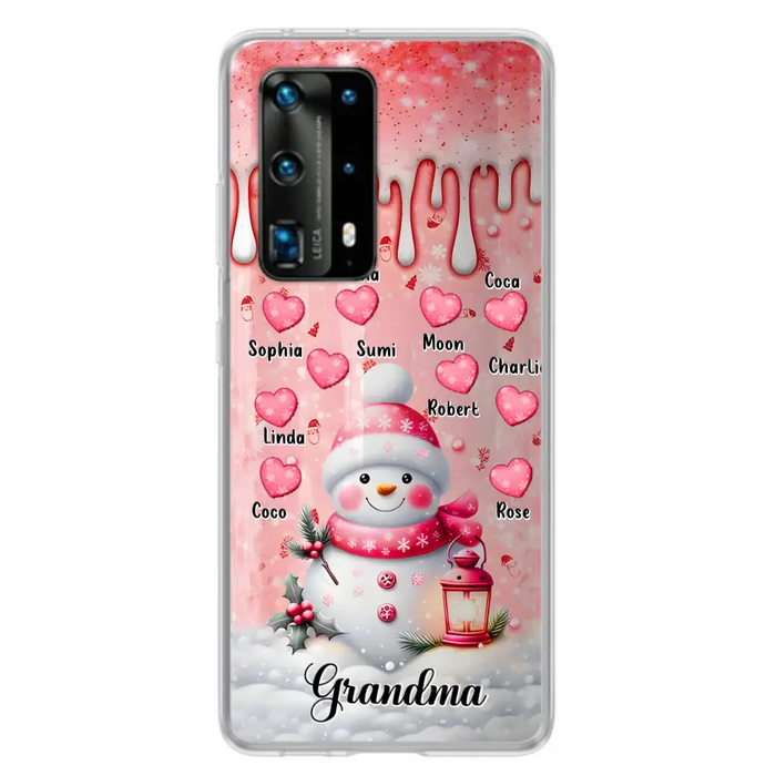 Personalized Snowman Grandma Phone Case - Christmas Gift Idea For Grandma - Up to 10 Kids - Case For Oppo/Xiaomi/Huawei - Grandma