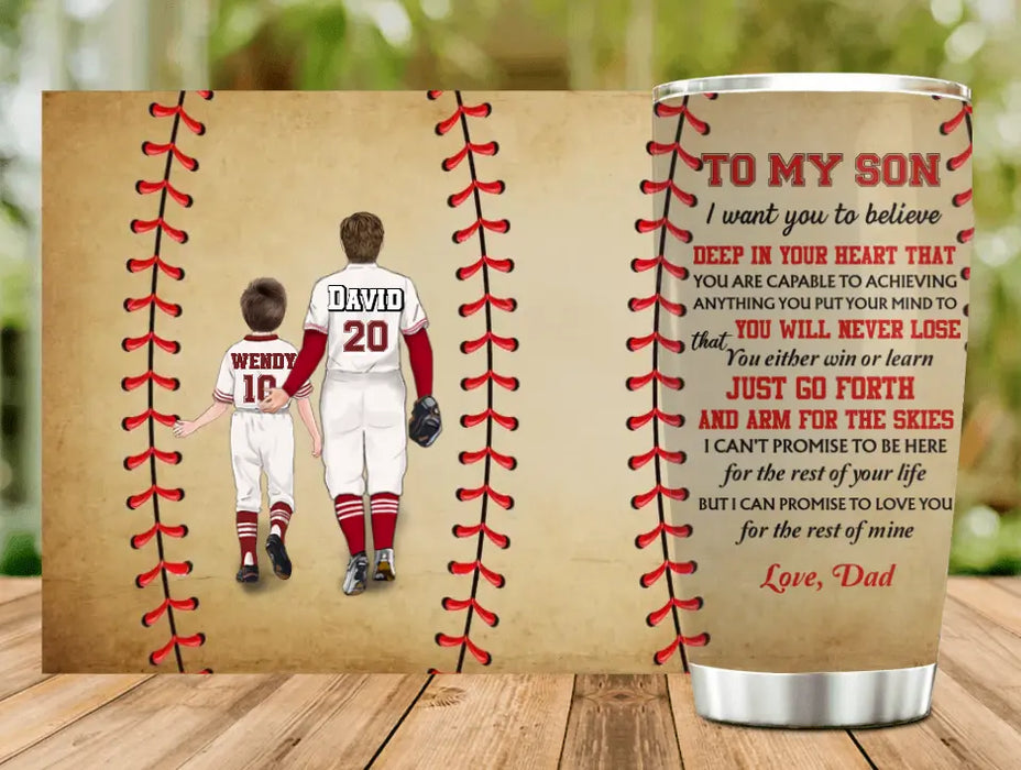 Custom Personalized Baseball Son Tumbler - Gift Idea For Son/Christmas/Birthday - I Can Promise To Love You For The Rest Of Mine