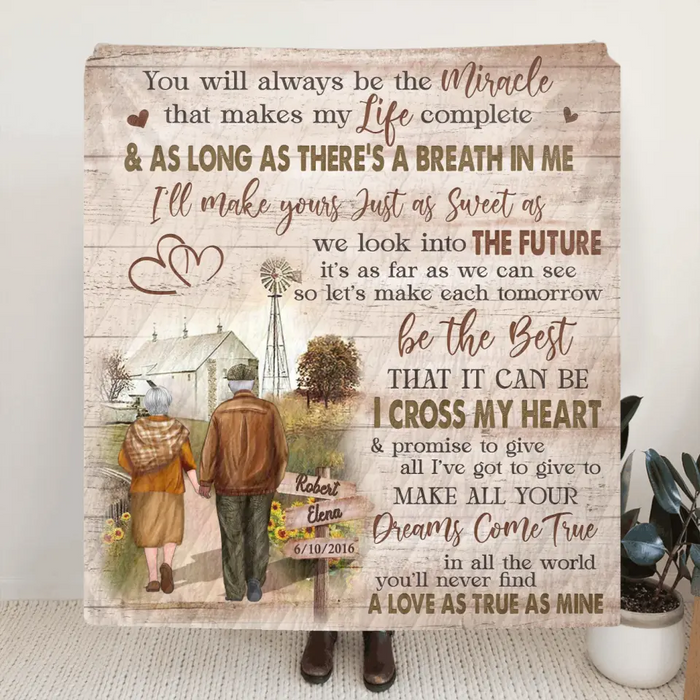 You Will Always Be The Miracle - Personalized Couple Quilt/ Single Layer Fleece Blanket - Gift Idea For Couple/ Husband/ Wife