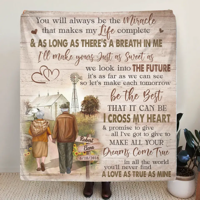 You Will Always Be The Miracle - Personalized Couple Quilt/ Single Layer Fleece Blanket - Gift Idea For Couple/ Husband/ Wife