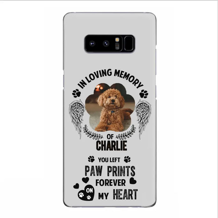 Personalized Memorial Phone Case - Upload Photo - Memorial Gift Idea For Pet Lover - You Left Paw Prints Forever On My Heart - Case For iPhone/Samsung