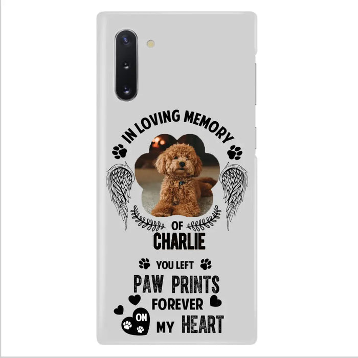 Personalized Memorial Phone Case - Upload Photo - Memorial Gift Idea For Pet Lover - You Left Paw Prints Forever On My Heart - Case For iPhone/Samsung