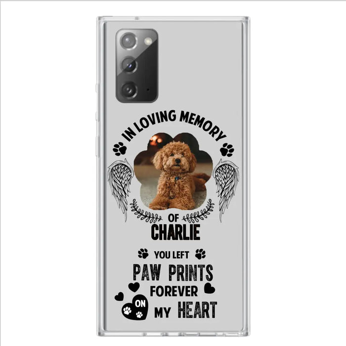 Personalized Memorial Phone Case - Upload Photo - Memorial Gift Idea For Pet Lover - You Left Paw Prints Forever On My Heart - Case For iPhone/Samsung