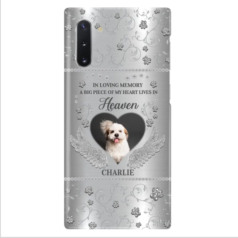Personalized Memorial Phone Case - Upload Photo - Memorial Gift Idea For Pet Lover - A Big Piece Of My Heart Lives In Heaven - Case For iPhone/Samsung