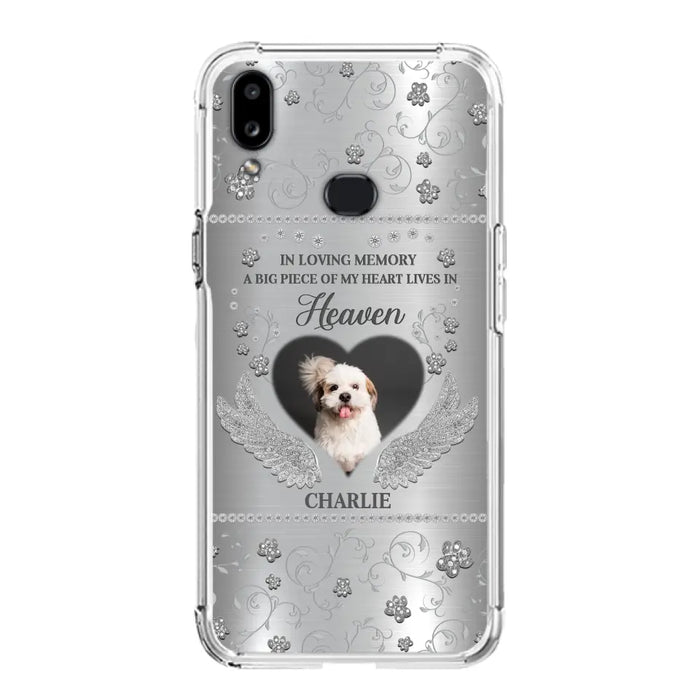 Personalized Memorial Phone Case - Upload Photo - Memorial Gift Idea For Pet Lover - A Big Piece Of My Heart Lives In Heaven - Case For iPhone/Samsung