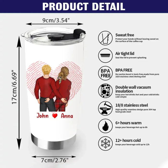 Personalized Couple Tumbler - Mother's Day Gift For Wife From Husband - I Love You To The Moon And Back