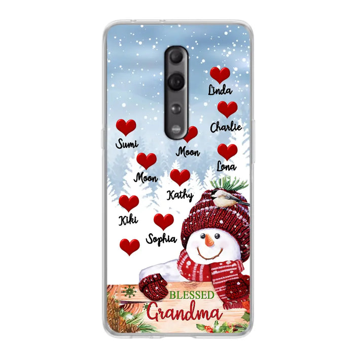 Personalized Snowman Grandma Phone Case - Christmas Gift Idea For Grandma - Up to 10 Kids - Case For Oppo/Xiaomi/Huawei - Blessed Grandma