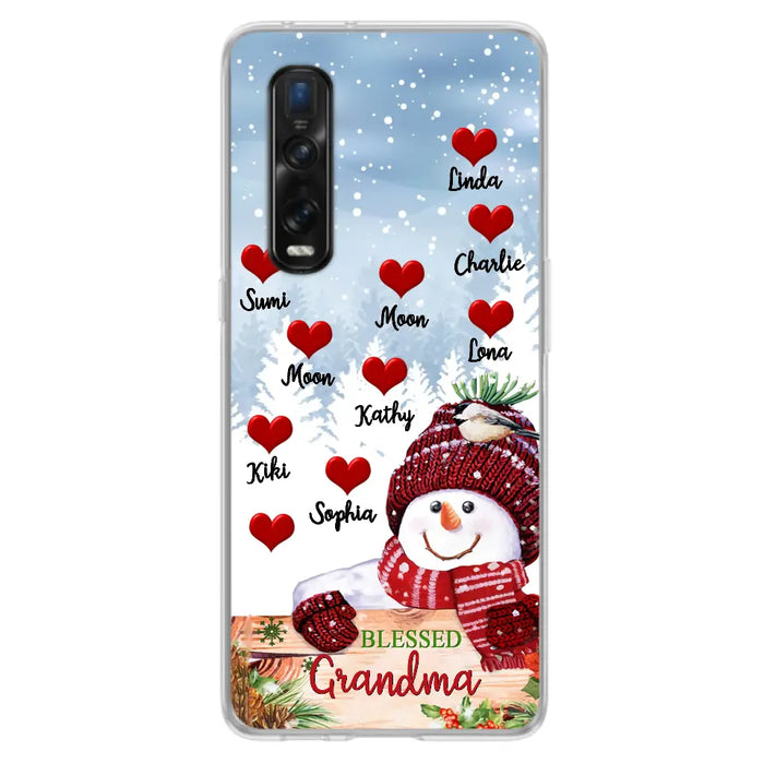 Personalized Snowman Grandma Phone Case - Christmas Gift Idea For Grandma - Up to 10 Kids - Case For Oppo/Xiaomi/Huawei - Blessed Grandma