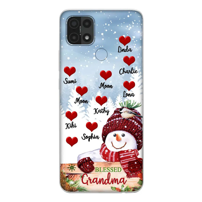 Personalized Snowman Grandma Phone Case - Christmas Gift Idea For Grandma - Up to 10 Kids - Case For Oppo/Xiaomi/Huawei - Blessed Grandma