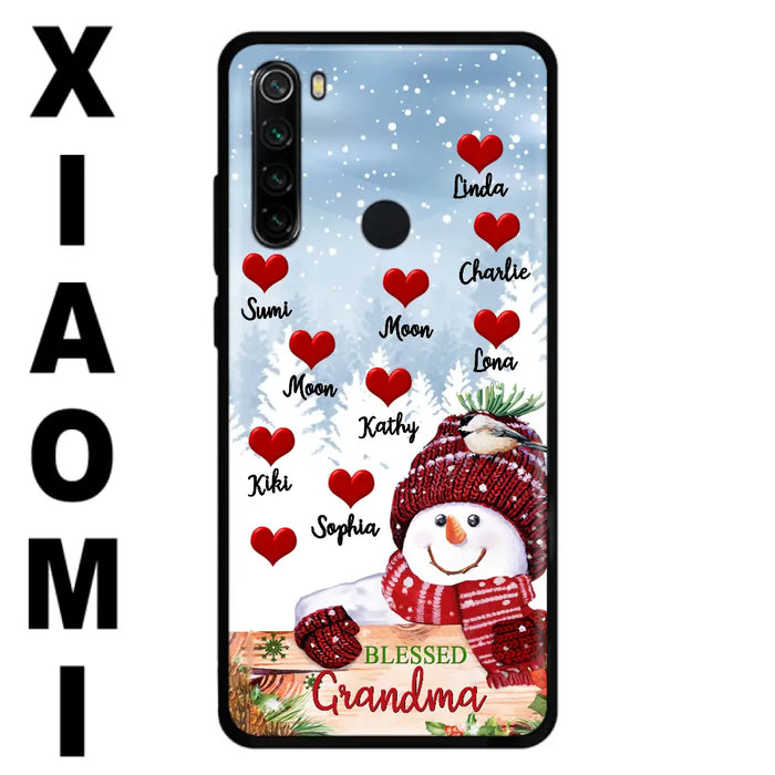 Personalized Snowman Grandma Phone Case - Christmas Gift Idea For Grandma - Up to 10 Kids - Case For Oppo/Xiaomi/Huawei - Blessed Grandma