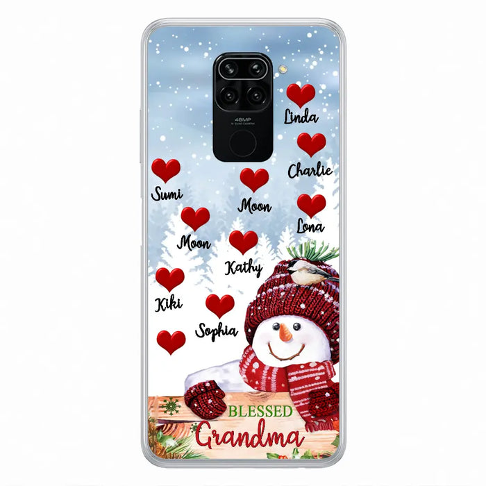 Personalized Snowman Grandma Phone Case - Christmas Gift Idea For Grandma - Up to 10 Kids - Case For Oppo/Xiaomi/Huawei - Blessed Grandma