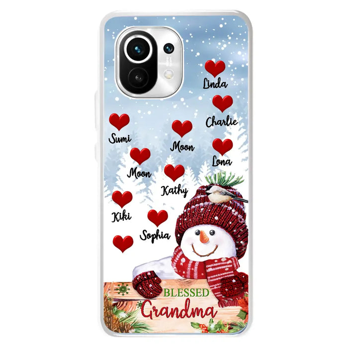 Personalized Snowman Grandma Phone Case - Christmas Gift Idea For Grandma - Up to 10 Kids - Case For Oppo/Xiaomi/Huawei - Blessed Grandma