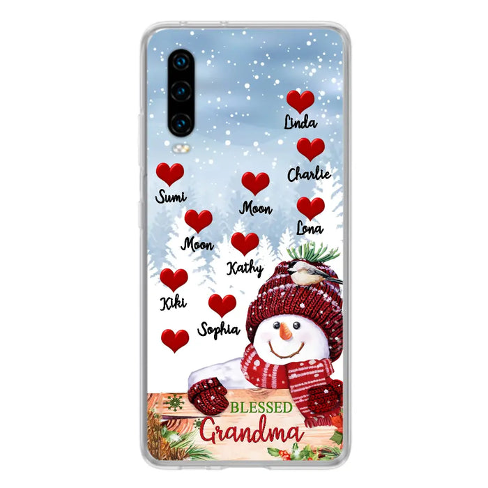 Personalized Snowman Grandma Phone Case - Christmas Gift Idea For Grandma - Up to 10 Kids - Case For Oppo/Xiaomi/Huawei - Blessed Grandma