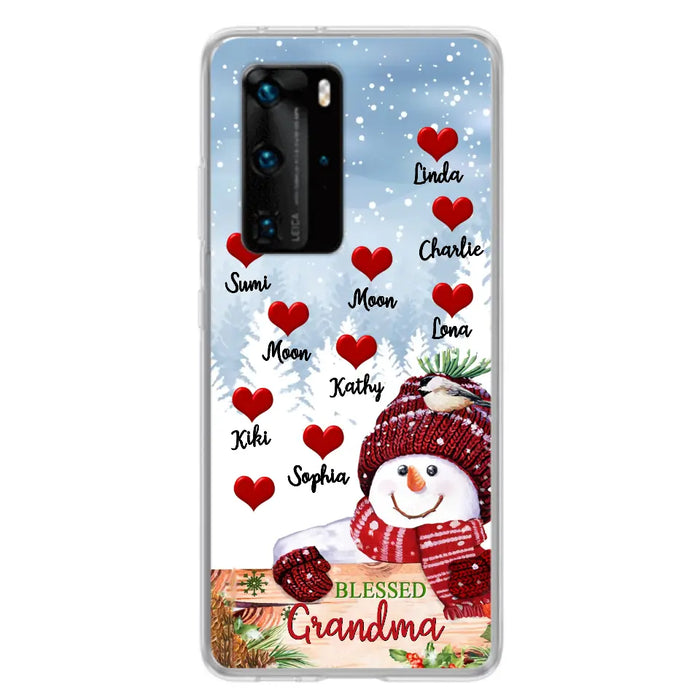 Personalized Snowman Grandma Phone Case - Christmas Gift Idea For Grandma - Up to 10 Kids - Case For Oppo/Xiaomi/Huawei - Blessed Grandma