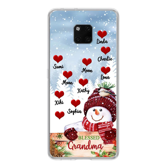 Personalized Snowman Grandma Phone Case - Christmas Gift Idea For Grandma - Up to 10 Kids - Case For Oppo/Xiaomi/Huawei - Blessed Grandma