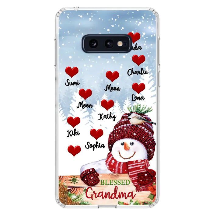 Personalized Snowman Grandma Phone Case - Christmas Gift Idea For Grandma - Up to 10 Kids - Case For iPhone/Samsung - Blessed Grandma