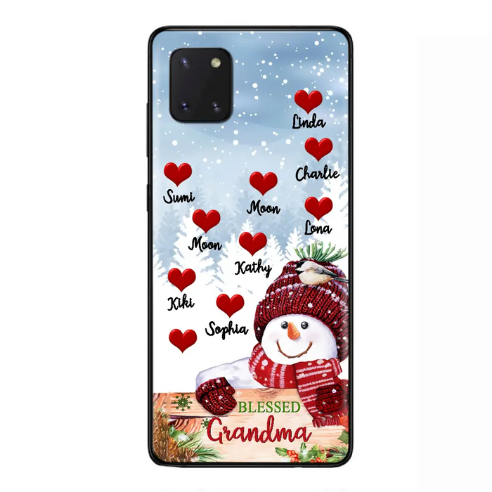 Personalized Snowman Grandma Phone Case - Christmas Gift Idea For Grandma - Up to 10 Kids - Case For iPhone/Samsung - Blessed Grandma