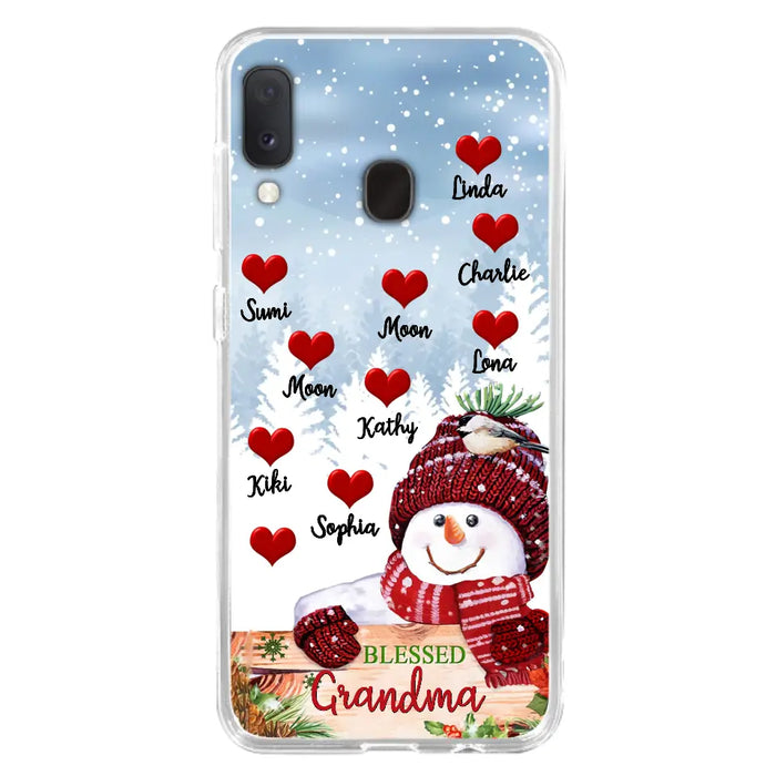 Personalized Snowman Grandma Phone Case - Christmas Gift Idea For Grandma - Up to 10 Kids - Case For iPhone/Samsung - Blessed Grandma