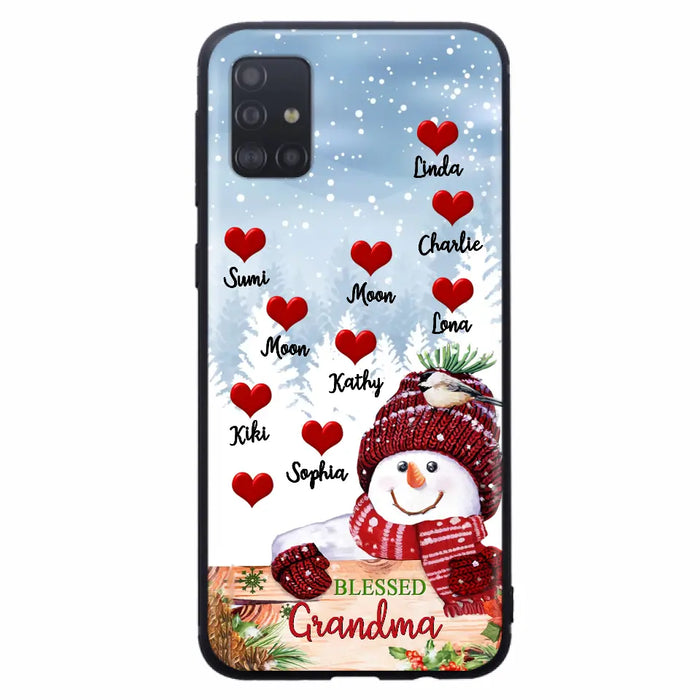 Personalized Snowman Grandma Phone Case - Christmas Gift Idea For Grandma - Up to 10 Kids - Case For iPhone/Samsung - Blessed Grandma