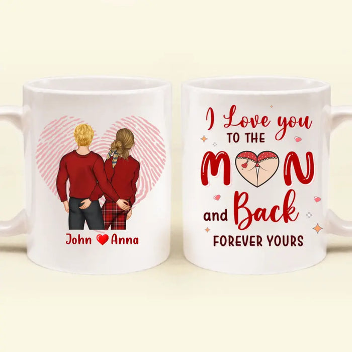 Personalized Couple Coffee Mug - Mother's Day Gift For Wife From Husband - I Love You To The Moon And Back