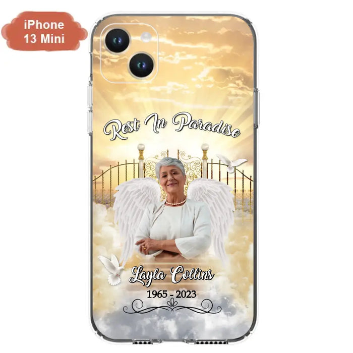 Custom Personalized Rest In Paradise Memorial Phone Case - Upload Photo - Memorial Gift Idea For Family - Case For iPhone And Samsung