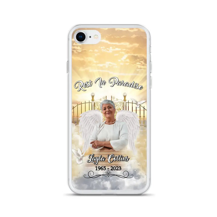 Custom Personalized Rest In Paradise Memorial Phone Case - Upload Photo - Memorial Gift Idea For Family - Case For iPhone And Samsung