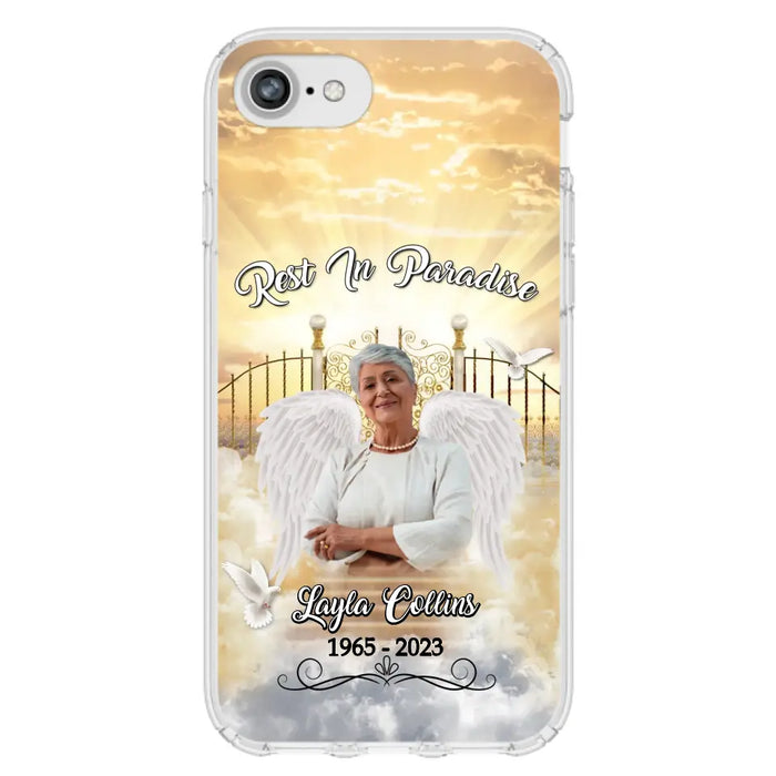 Custom Personalized Rest In Paradise Memorial Phone Case - Upload Photo - Memorial Gift Idea For Family - Case For iPhone And Samsung