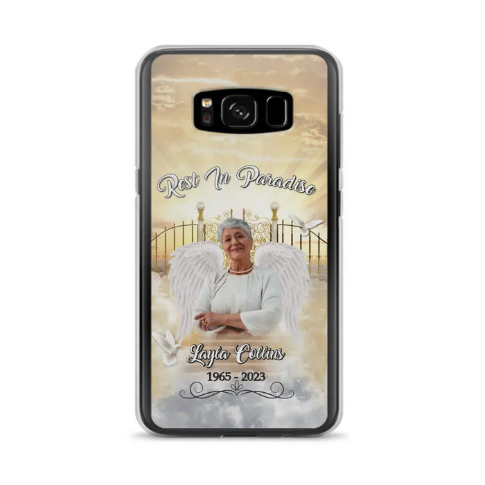 Custom Personalized Rest In Paradise Memorial Phone Case - Upload Photo - Memorial Gift Idea For Family - Case For iPhone And Samsung