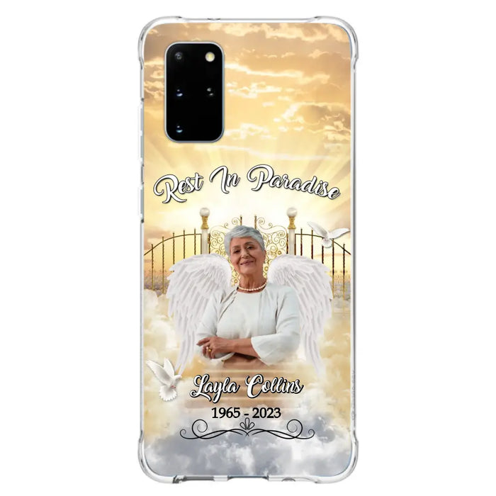 Custom Personalized Rest In Paradise Memorial Phone Case - Upload Photo - Memorial Gift Idea For Family - Case For iPhone And Samsung