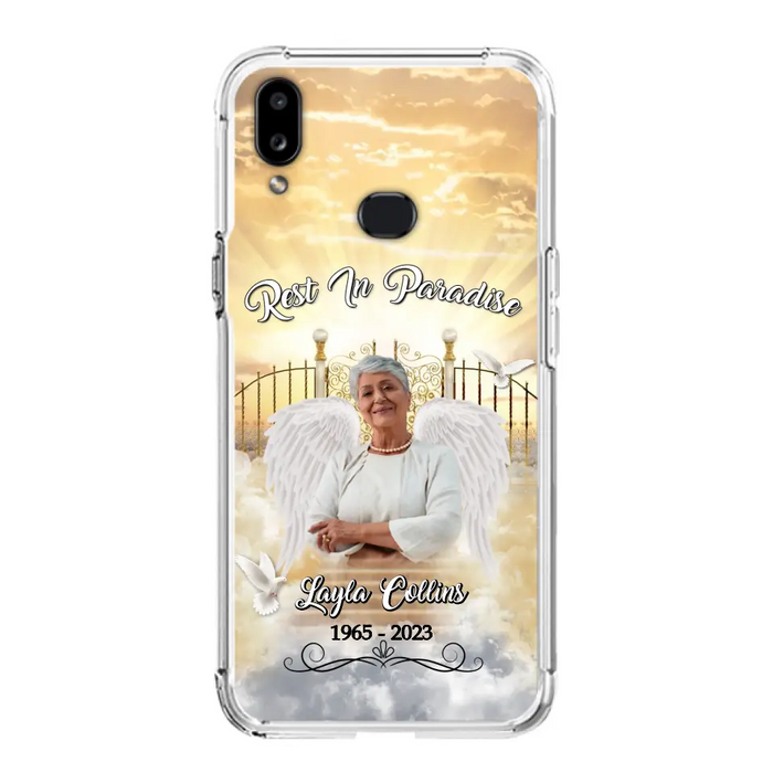 Custom Personalized Rest In Paradise Memorial Phone Case - Upload Photo - Memorial Gift Idea For Family - Case For iPhone And Samsung