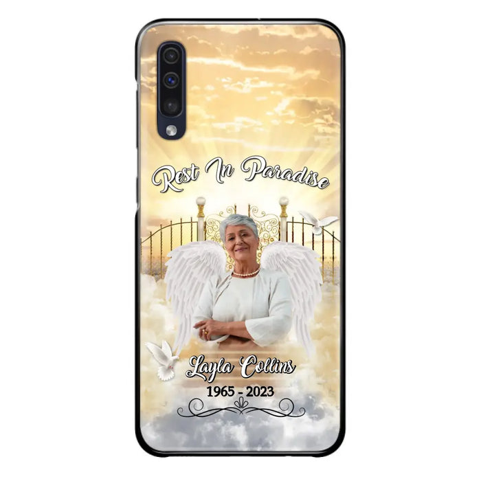 Custom Personalized Rest In Paradise Memorial Phone Case - Upload Photo - Memorial Gift Idea For Family - Case For iPhone And Samsung