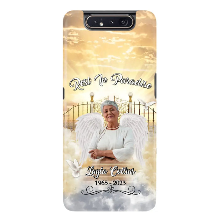 Custom Personalized Rest In Paradise Memorial Phone Case - Upload Photo - Memorial Gift Idea For Family - Case For iPhone And Samsung