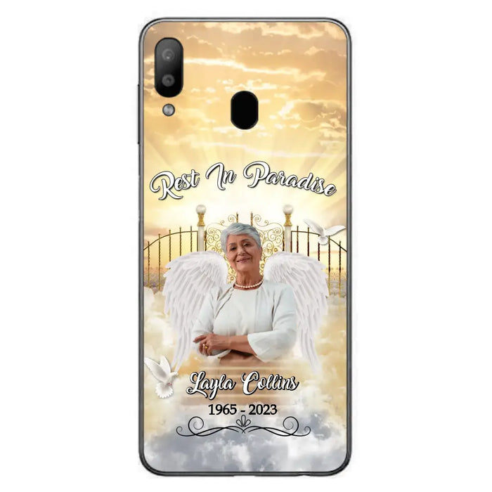 Custom Personalized Rest In Paradise Memorial Phone Case - Upload Photo - Memorial Gift Idea For Family - Case For iPhone And Samsung