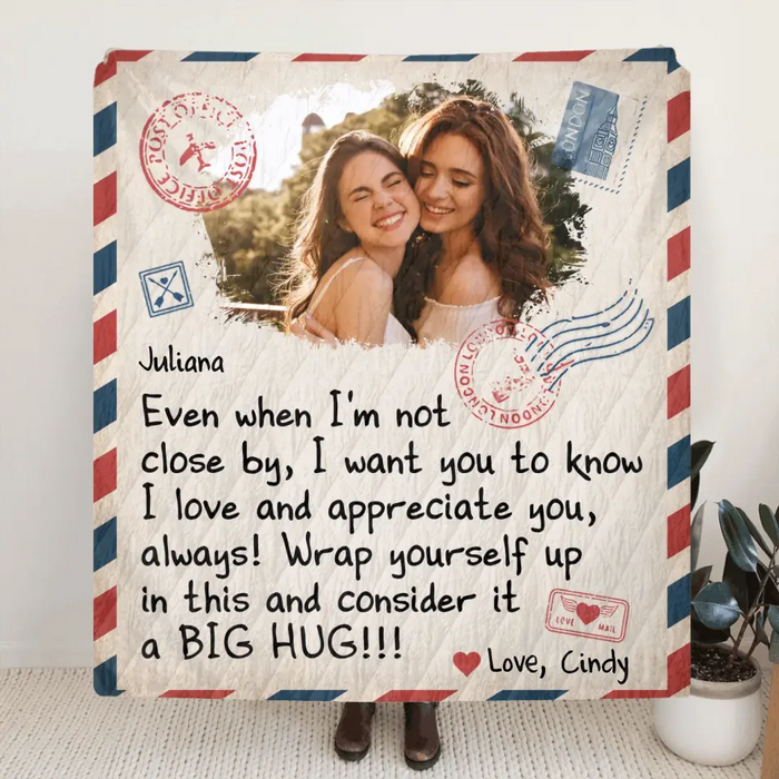 Custom Personalized Friends Photo Quilt/ Single Layer Fleece Blanket - Gift Idea For Besties/Sisters - Upload Photo - I Love And Appreciate You