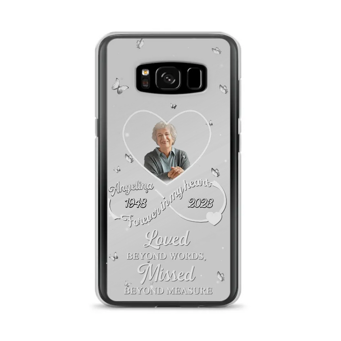 Custom Personalized Memorial Phone Case - Upload Photo - Memorial Gift Idea For Family Member - Loved Beyond Words, Missed Beyond Measure  - Case For iPhone/Samsung