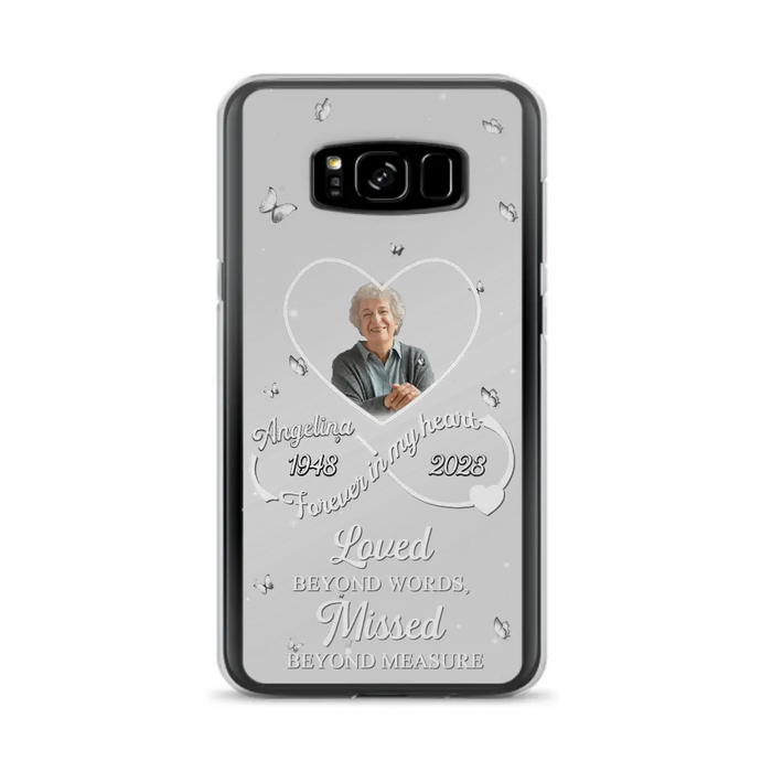 Custom Personalized Memorial Phone Case - Upload Photo - Memorial Gift Idea For Family Member - Loved Beyond Words, Missed Beyond Measure  - Case For iPhone/Samsung