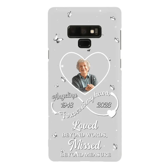 Custom Personalized Memorial Phone Case - Upload Photo - Memorial Gift Idea For Family Member - Loved Beyond Words, Missed Beyond Measure  - Case For iPhone/Samsung