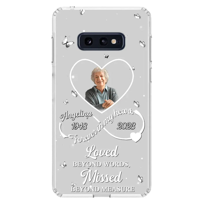 Custom Personalized Memorial Phone Case - Upload Photo - Memorial Gift Idea For Family Member - Loved Beyond Words, Missed Beyond Measure  - Case For iPhone/Samsung