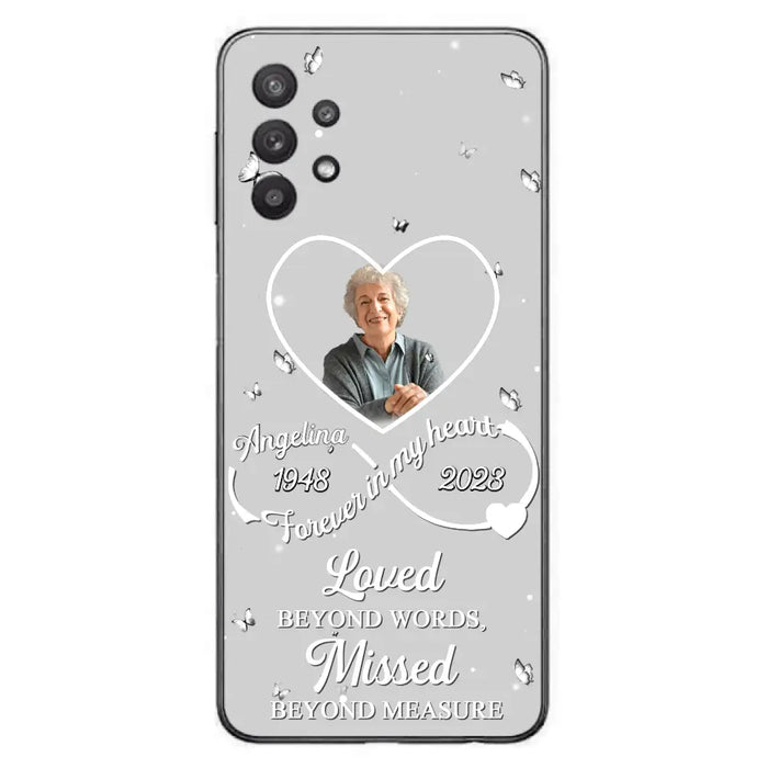 Custom Personalized Memorial Phone Case - Upload Photo - Memorial Gift Idea For Family Member - Loved Beyond Words, Missed Beyond Measure  - Case For iPhone/Samsung