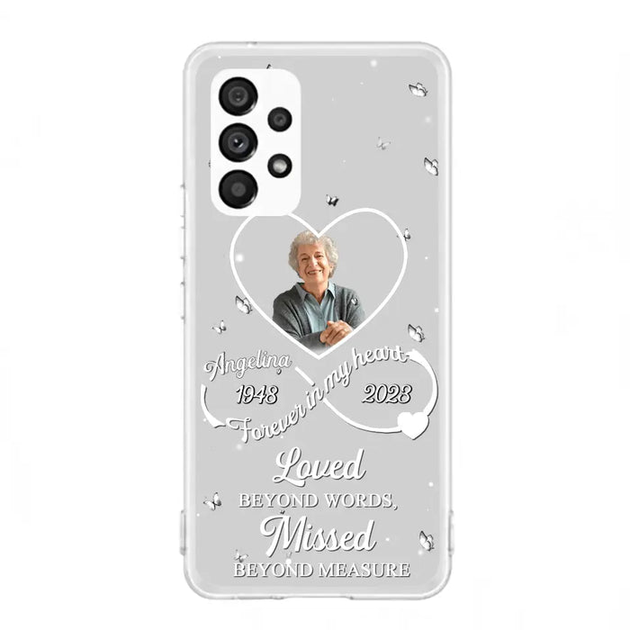 Custom Personalized Memorial Phone Case - Upload Photo - Memorial Gift Idea For Family Member - Loved Beyond Words, Missed Beyond Measure  - Case For iPhone/Samsung