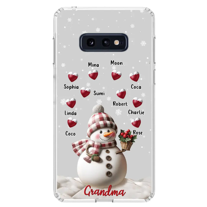 Custom Personalized Snowman Grandma Phone Case - Christmas Gift Idea For Grandma - Up to 10 Kids - Case For iPhone/Samsung