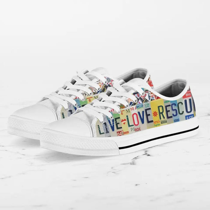 Custom Dog Mom Sneakers - Gift Idea For Dog Mom/ Dog Dad/ Dog Lover - Live Love Rescue